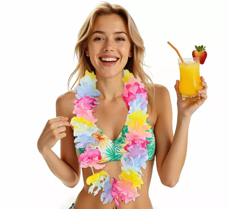 Translation missing: de.Collar Hawaiano de Flores multicolor de 90 cm