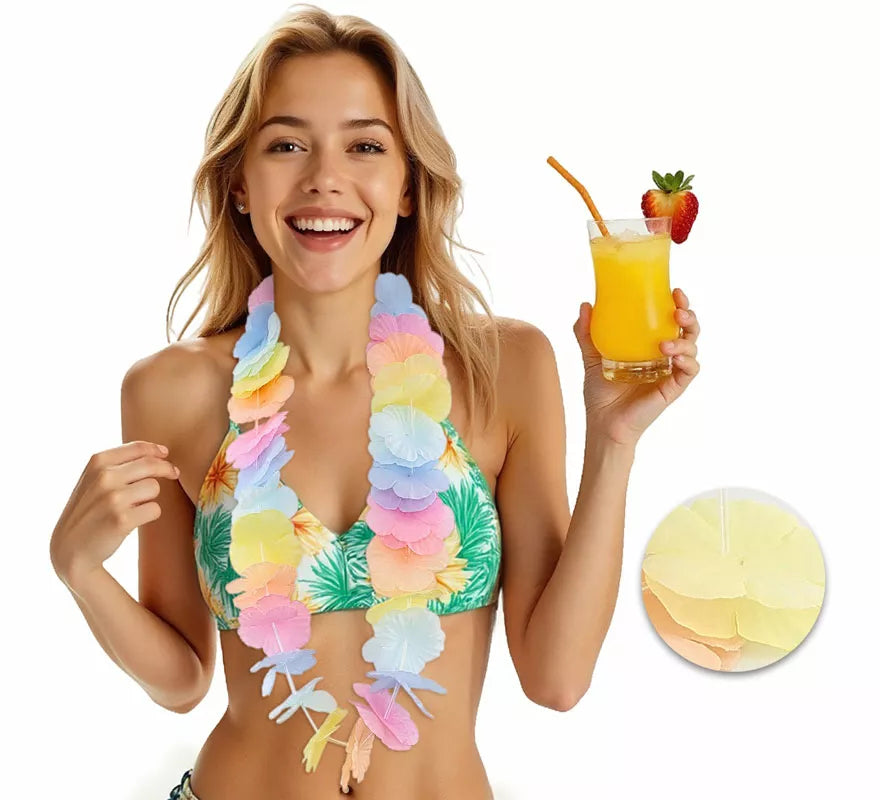 Translation missing: de.Collar Hawaiano en color pastel de 90 cm