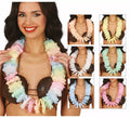 Collar Hawaiano en colores surtidos con flor de 6,5 cm