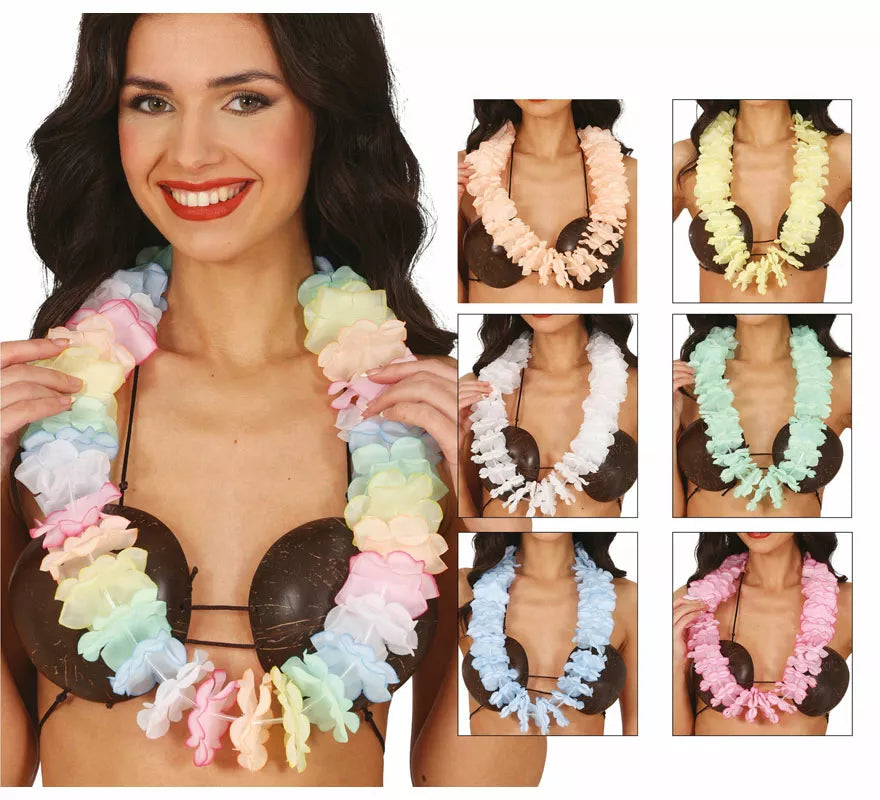Translation missing: de.Collar Hawaiano en colores surtidos con flor de 6,5 cm