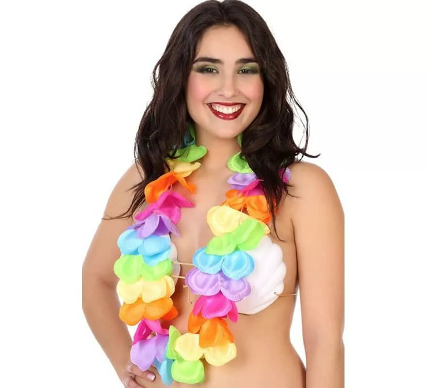 Collar Hawaiano Multicolor con Flores Grandes
