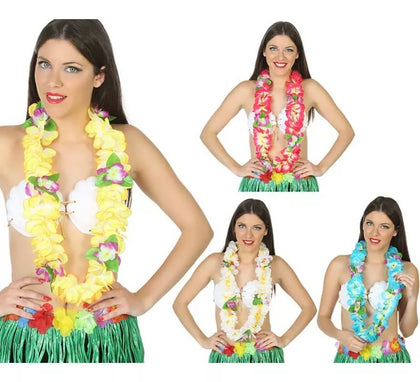Collar Hawaiano Multicolor en 4 colores surtidos