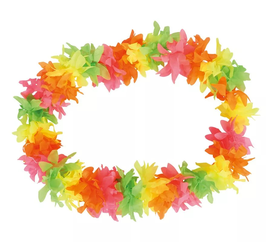 Collar Hawaiano Multicolor Neón
