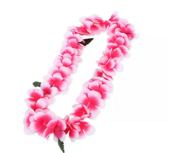 Hawaii- Halskette in Fuchsia und Weiß , 55 cm