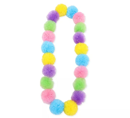 Collar Hawaii Pompones en color pastel