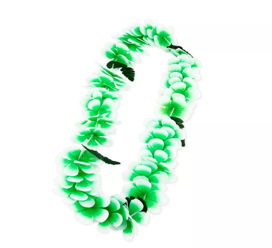 Translation missing: de.Collar Hawaii verde y blanco 55 cm