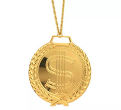 Gold-Dollar-Medaillon-Halskette
