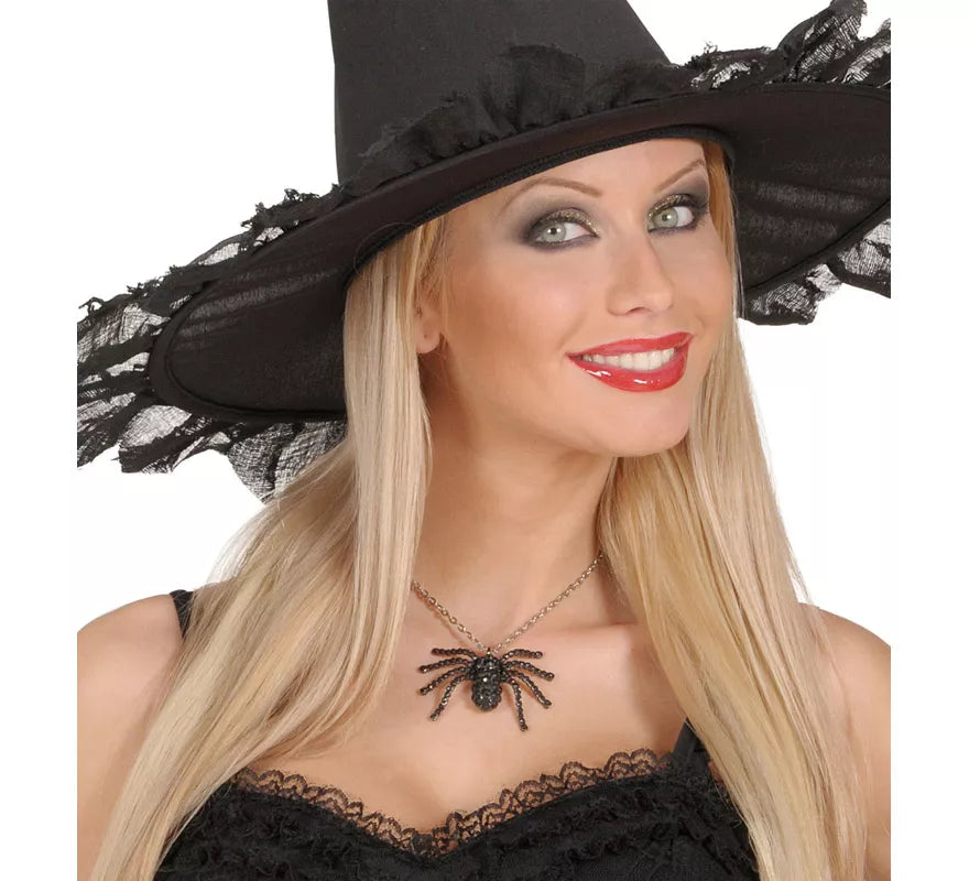 Translation missing: de.Collar Negro de Araña con Pedrería