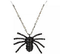 Collar Negro de Araña con Pedrería