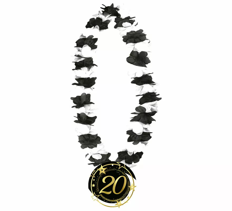 Translation missing: de.Collar Negro y Blanco de 20 Años Cumpleaños y Aniversarios