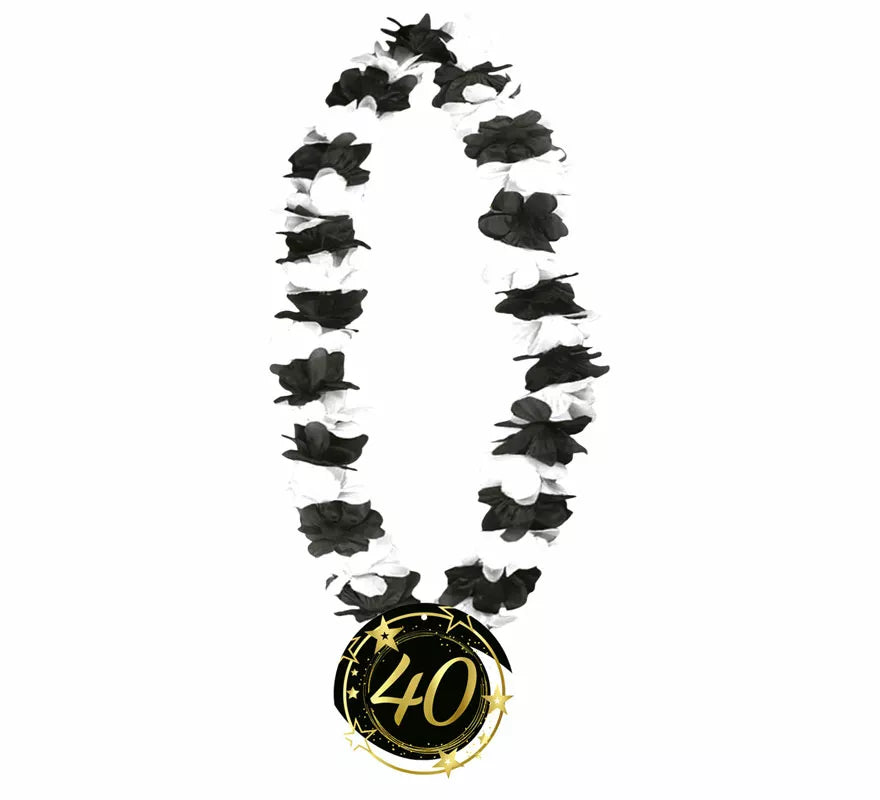 Translation missing: de.Collar Negro y Blanco de 40 Años Cumpleaños y Aniversarios
