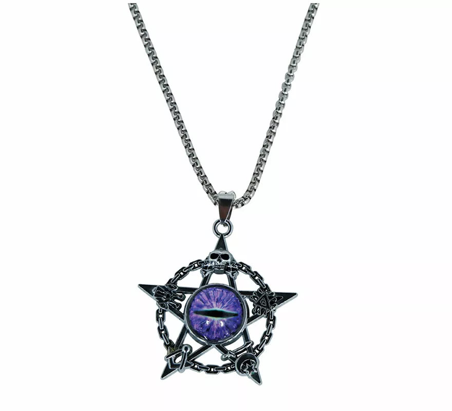 Translation missing: de.Collar Ojo Demonio Morado Metal, 5 cm