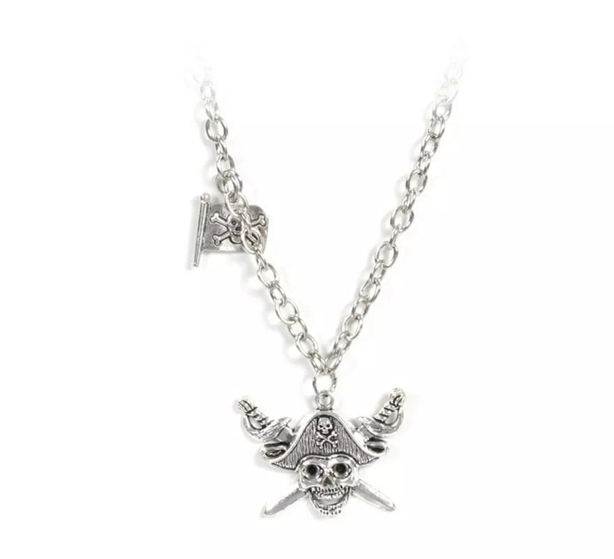 Translation missing: de.Collar Pirata plateado con calavera