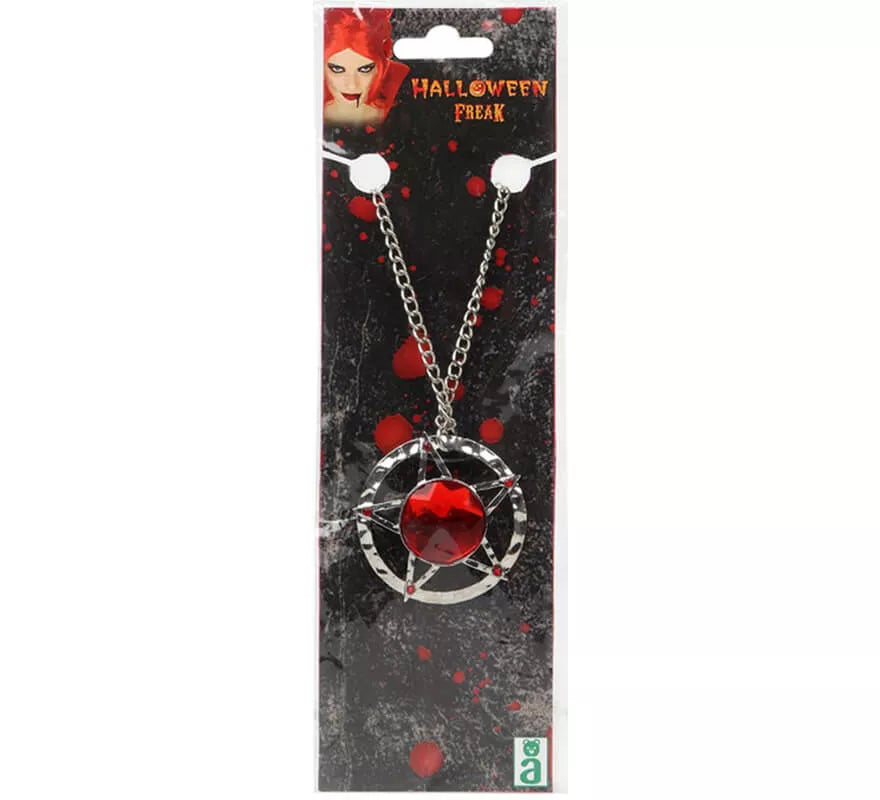 Translation missing: de.Collar Plateado con Rubí 43 cm