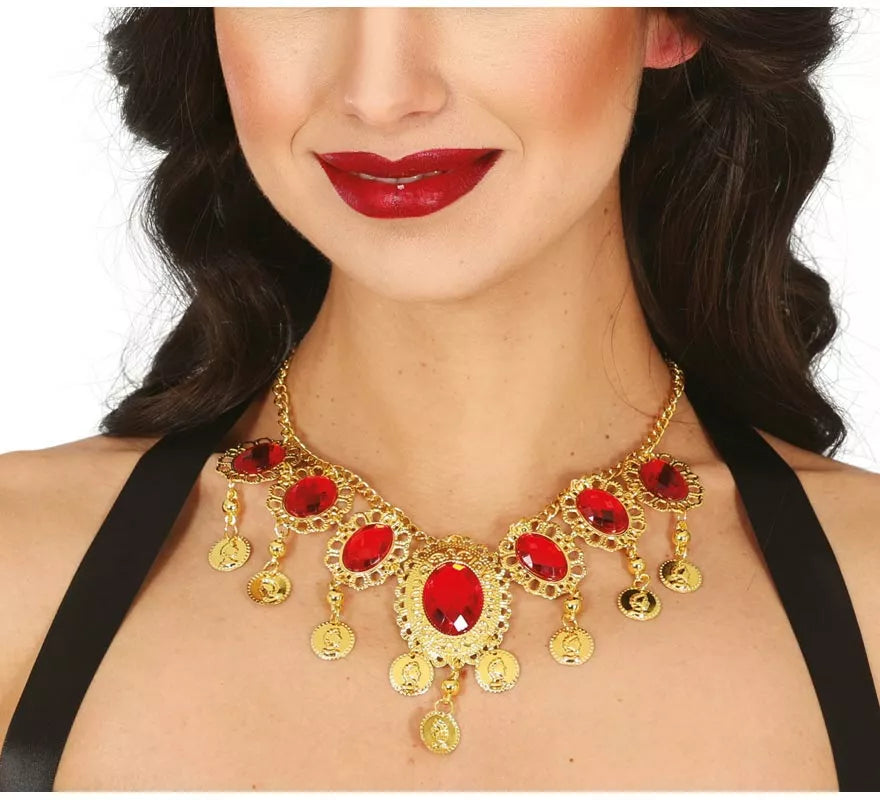 Translation missing: de.Collar Rubies rojos metálico