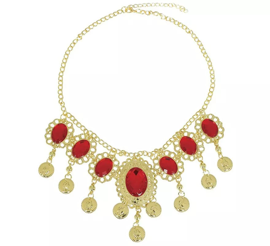 Translation missing: de.Collar Rubies rojos metálico