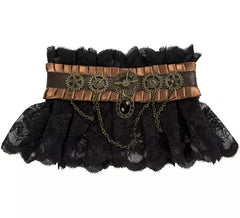 Schwarze Steampunk Halskette mit Kugellagern