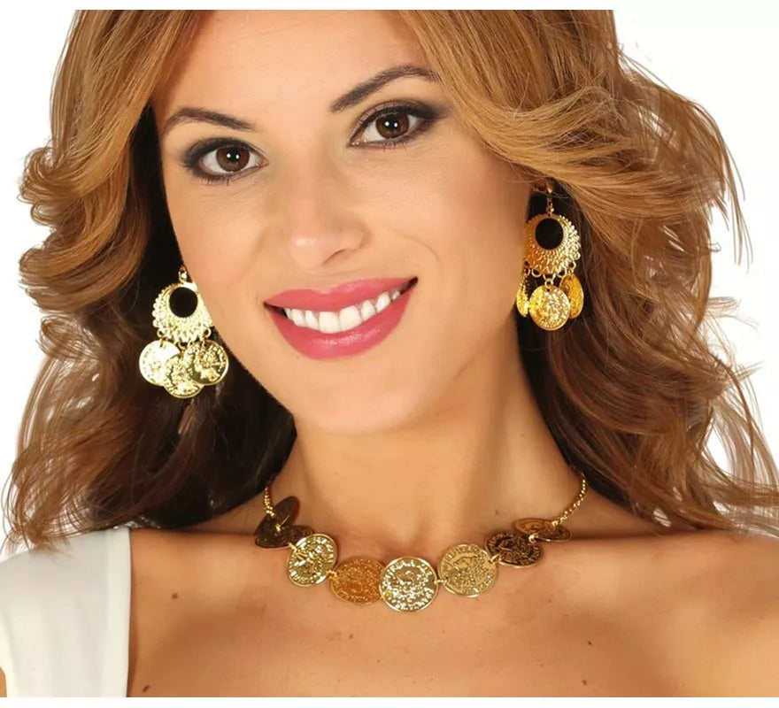 Translation missing: de.Collar Y Pendientes con monedas de Zíngara