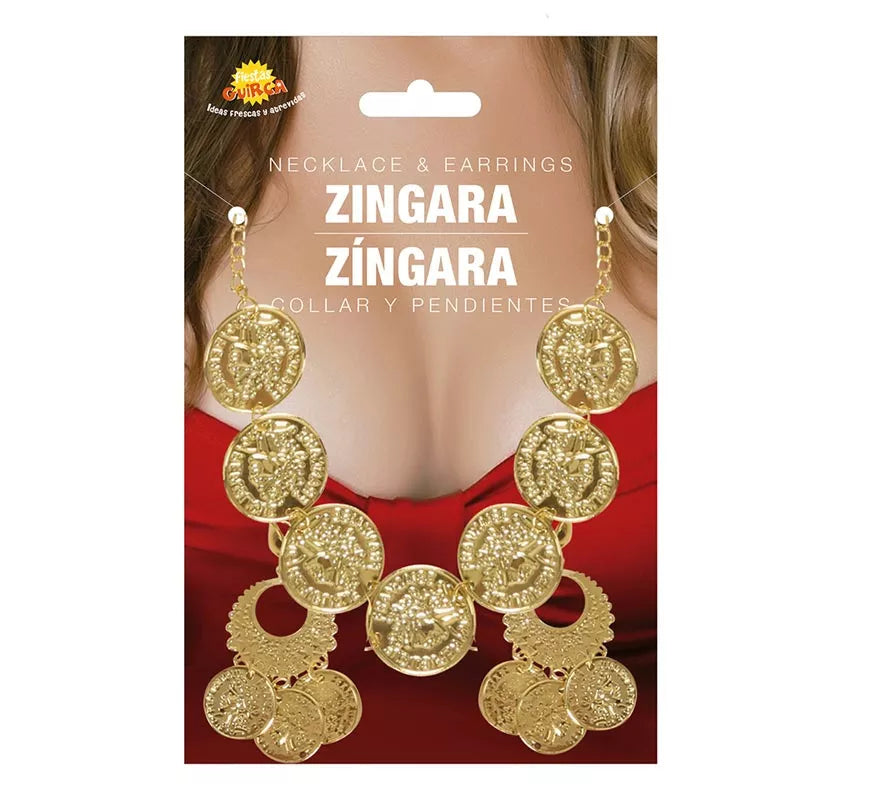 Translation missing: de.Collar Y Pendientes con monedas de Zíngara