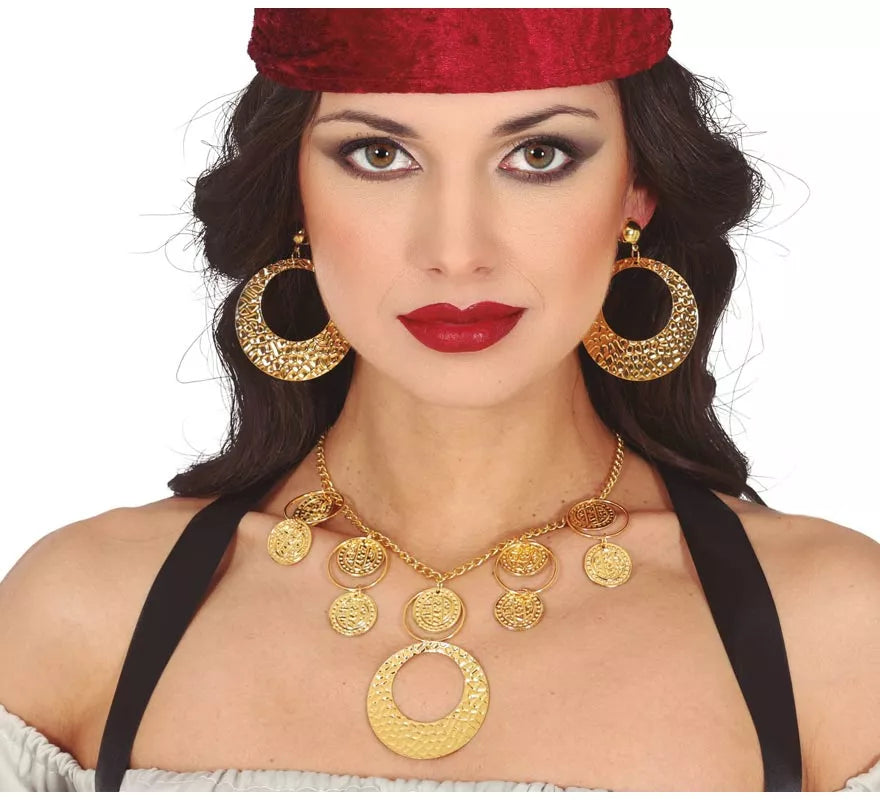 Translation missing: de.Collar y Pendientes Gitana dorado metálicos
