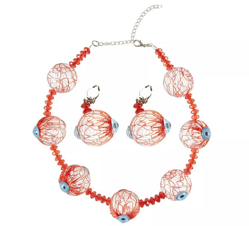 Collar y Pendientes Halloween de Ojos