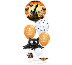 Säulenballons Weiß und Orange 9 Stück