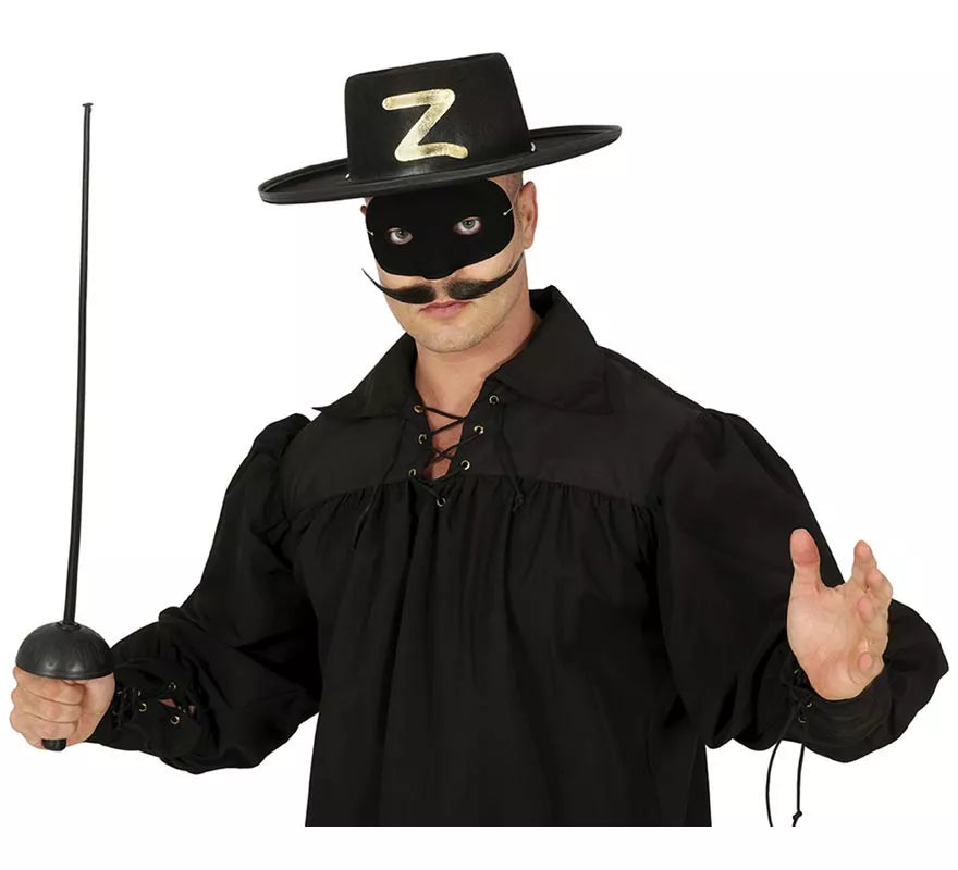 Translation missing: de.Conjunto antifaz y florete 63 cm. de heroe enmascarado