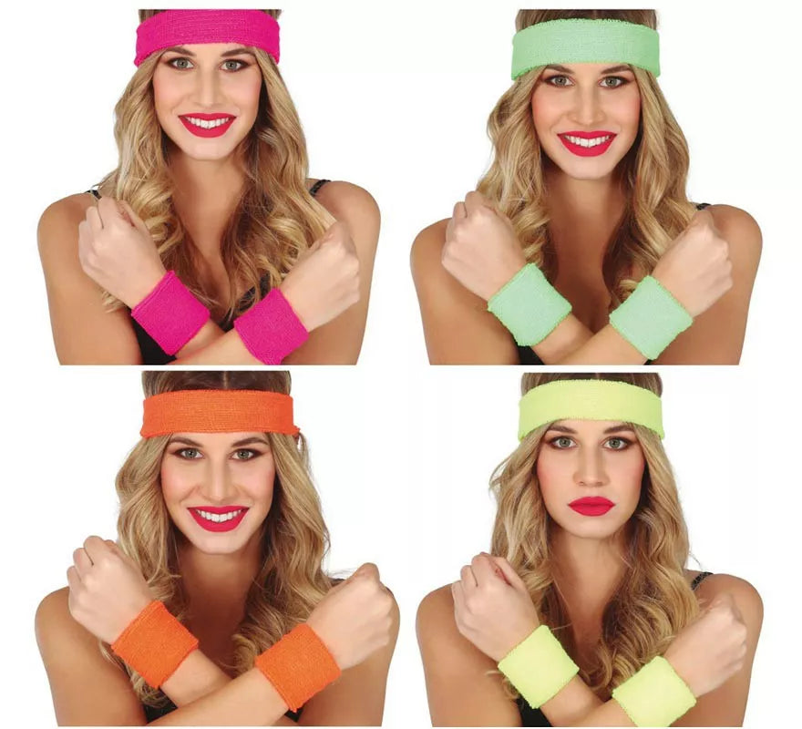 Translation missing: de.Conjunto de 2 Muñequeras y Cinta en varios colores para mujer