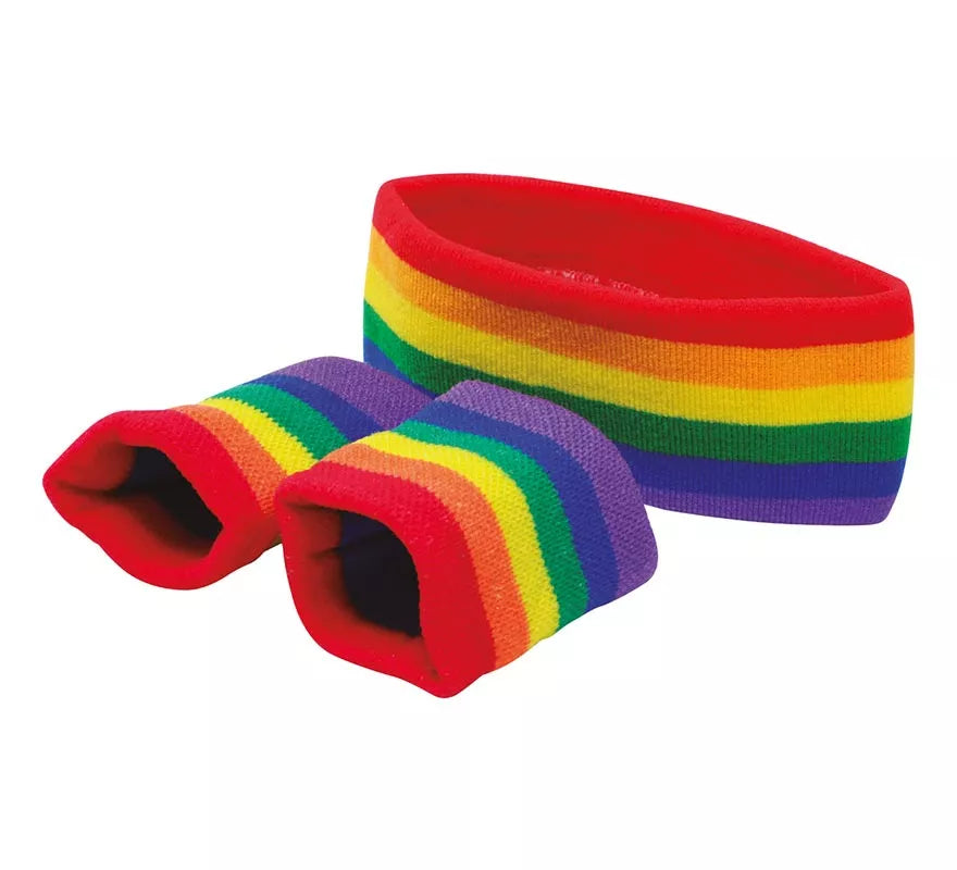 Translation missing: de.Conjunto de 2 Muñequeras y Cinta Multicolor