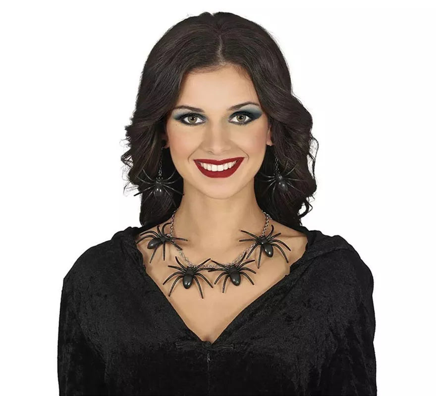 Translation missing: de.Conjunto de Collar y Pendientes de Arañas negras