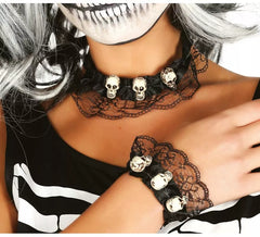 Schädel Halsreif und Armband Set