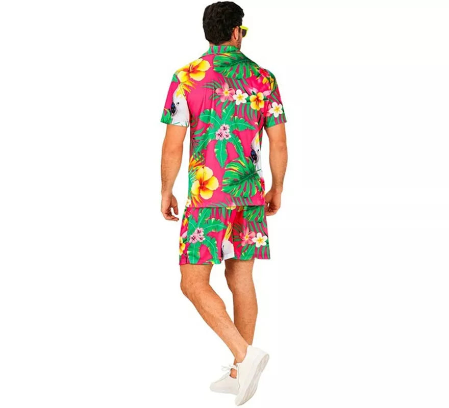 Translation missing: de.Conjunto de Verano con Estampado Cacatúa: Camisa y Shorts para hombre