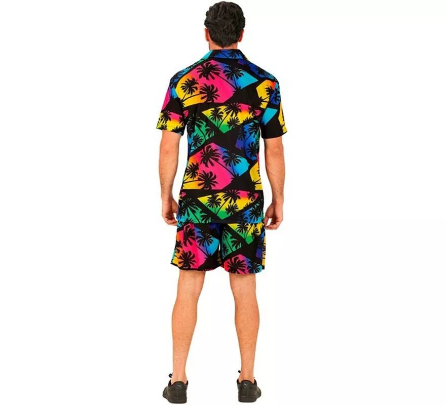 Translation missing: de.Conjunto de Verano con Estampado de Palmeras: Camisa y Shorts para hombre