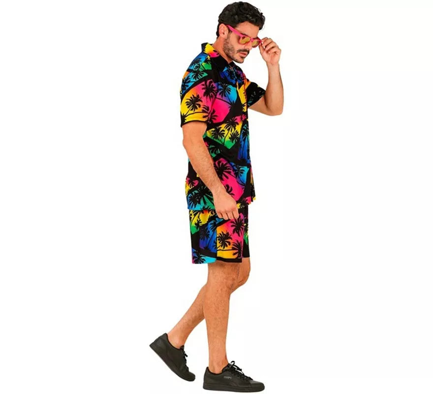 Translation missing: de.Conjunto de Verano con Estampado de Palmeras: Camisa y Shorts para hombre