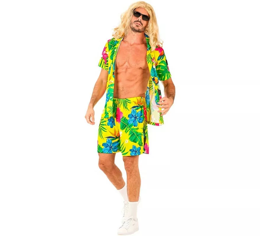 Translation missing: de.Conjunto de Verano con Estampado de Tucán: Camisa y Shorts para hombre