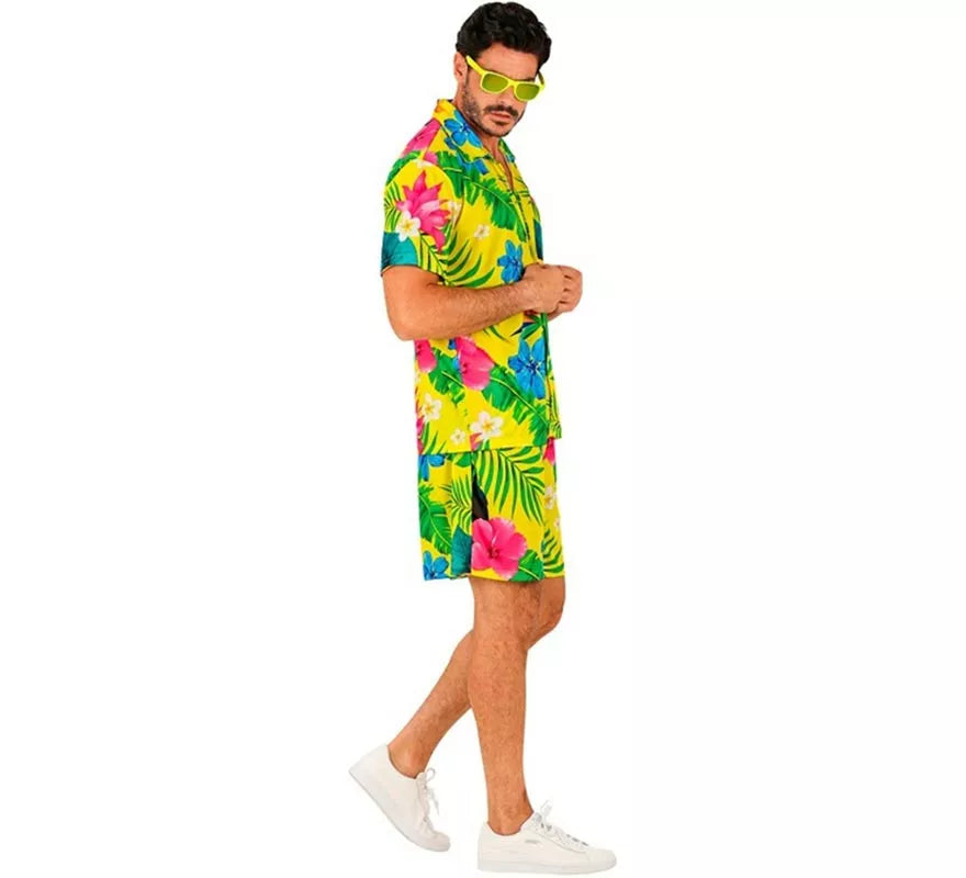 Translation missing: de.Conjunto de Verano con Estampado de Tucán: Camisa y Shorts para hombre