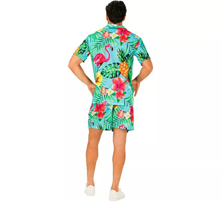 Translation missing: de.Conjunto de Verano con Estampado Tropical: Camisa y Shorts para hombre