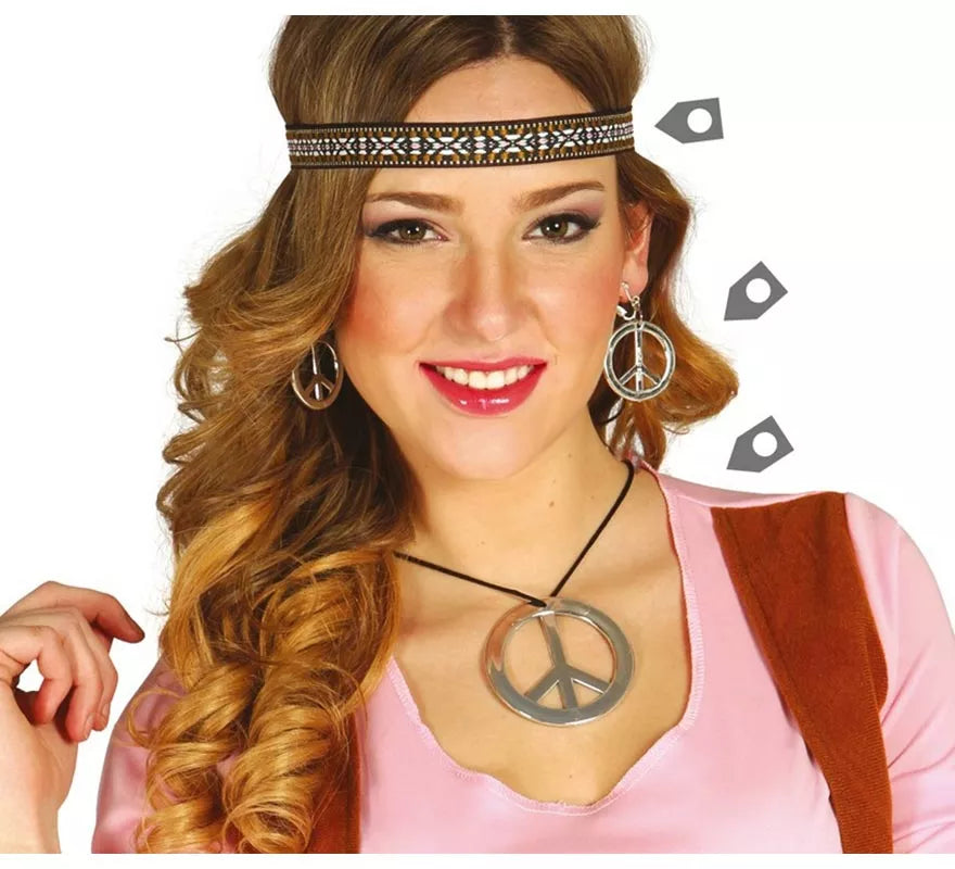 Translation missing: de.Conjunto Hippie de pendientes, collar y cinta