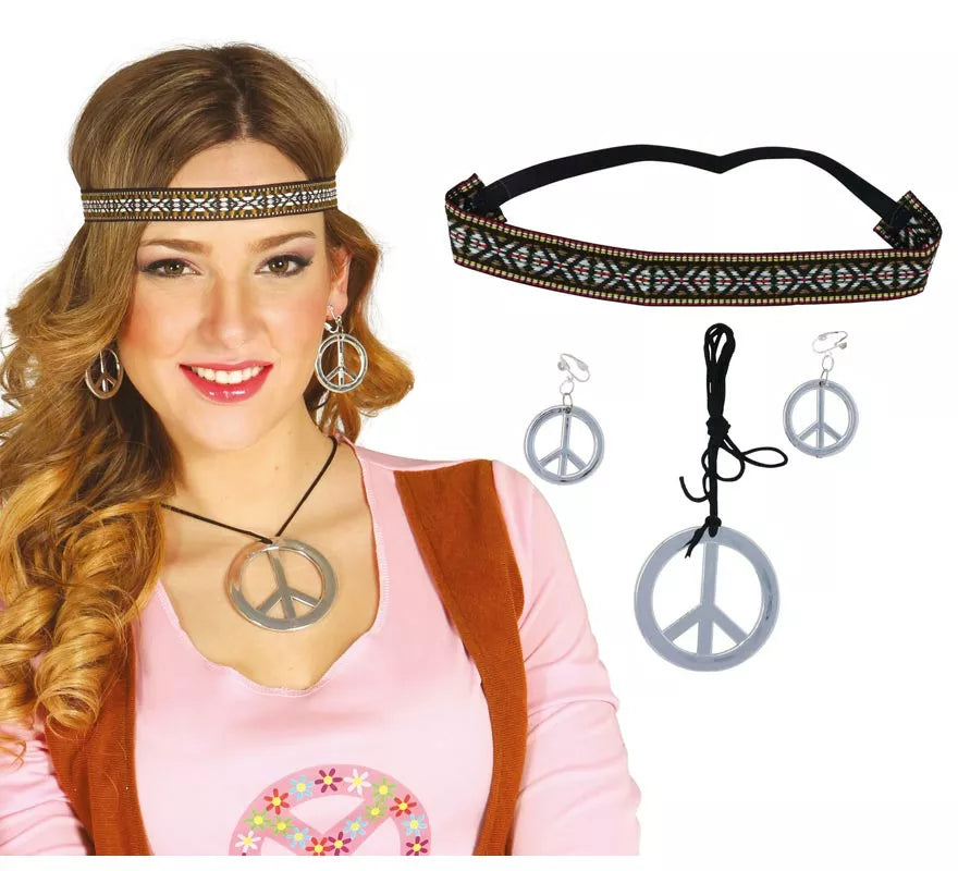 Translation missing: de.Conjunto Hippie de pendientes, collar y cinta