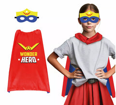 Superheldin Kinderset: Maske und 70 cm langer Umhang