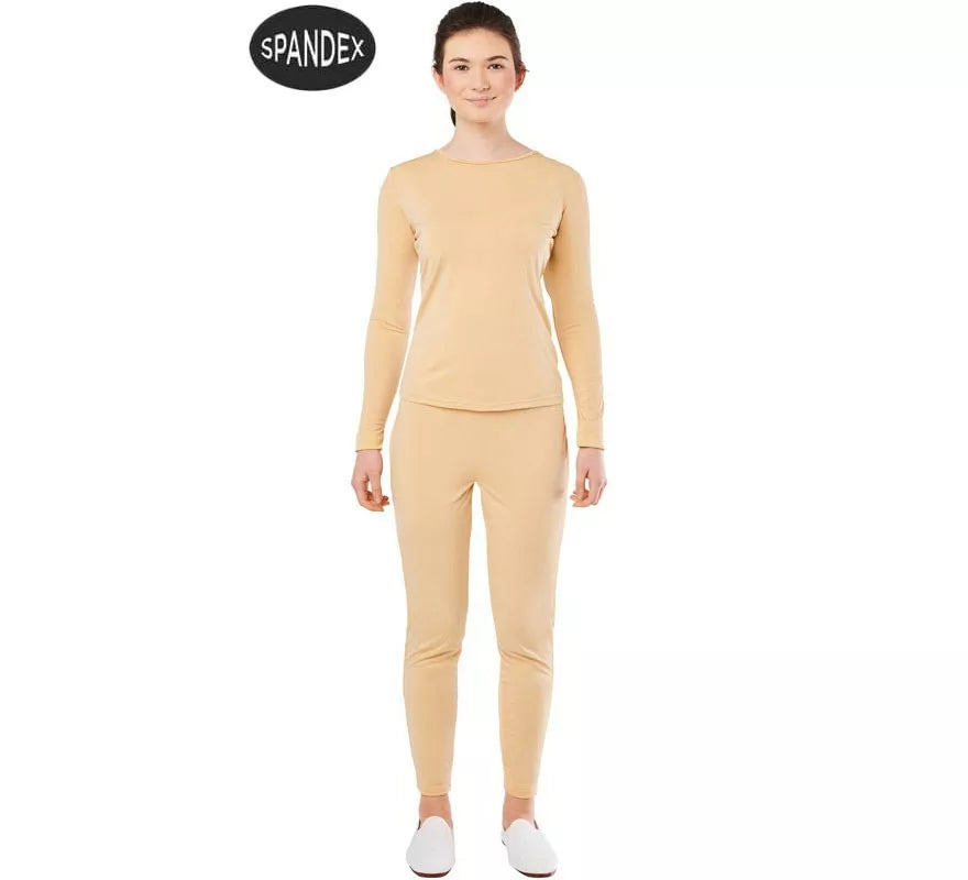 Translation missing: de.Conjunto Maillot Spandex en 2 piezas color Beige para mujer