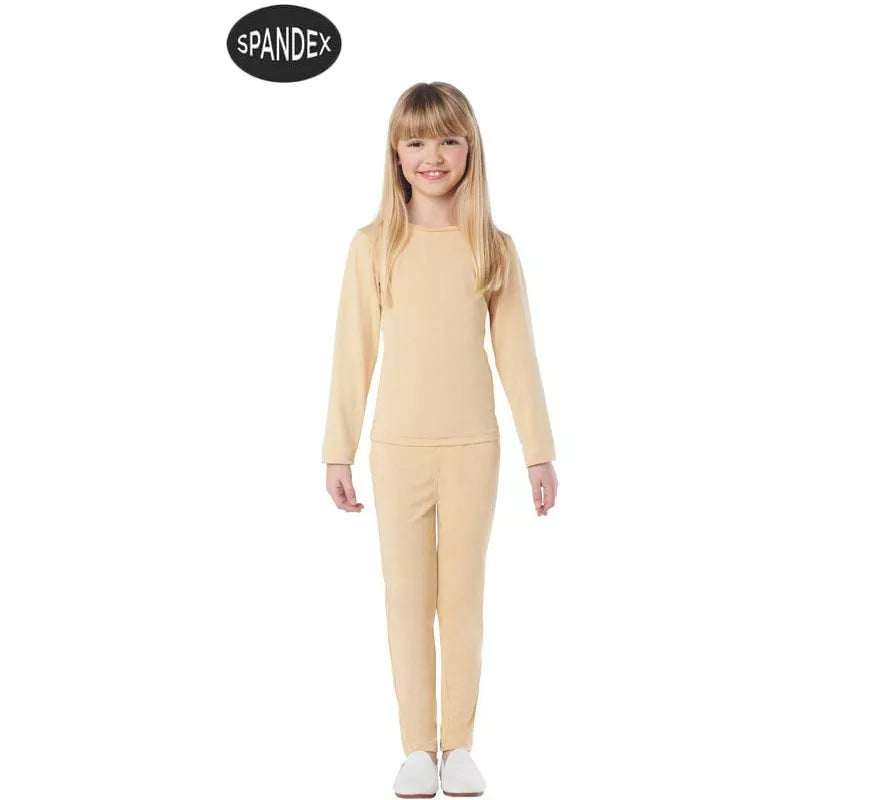 Translation missing: de.Conjunto Maillot Spandex en 2 piezas color beige para niños