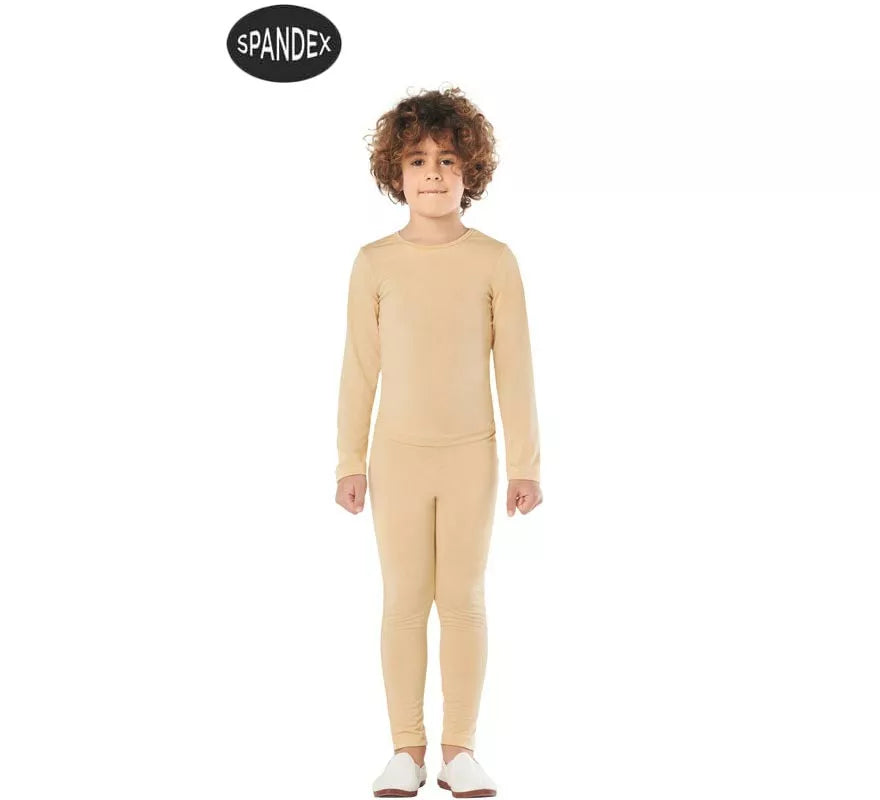 Translation missing: de.Conjunto Maillot Spandex en 2 piezas color beige para niños