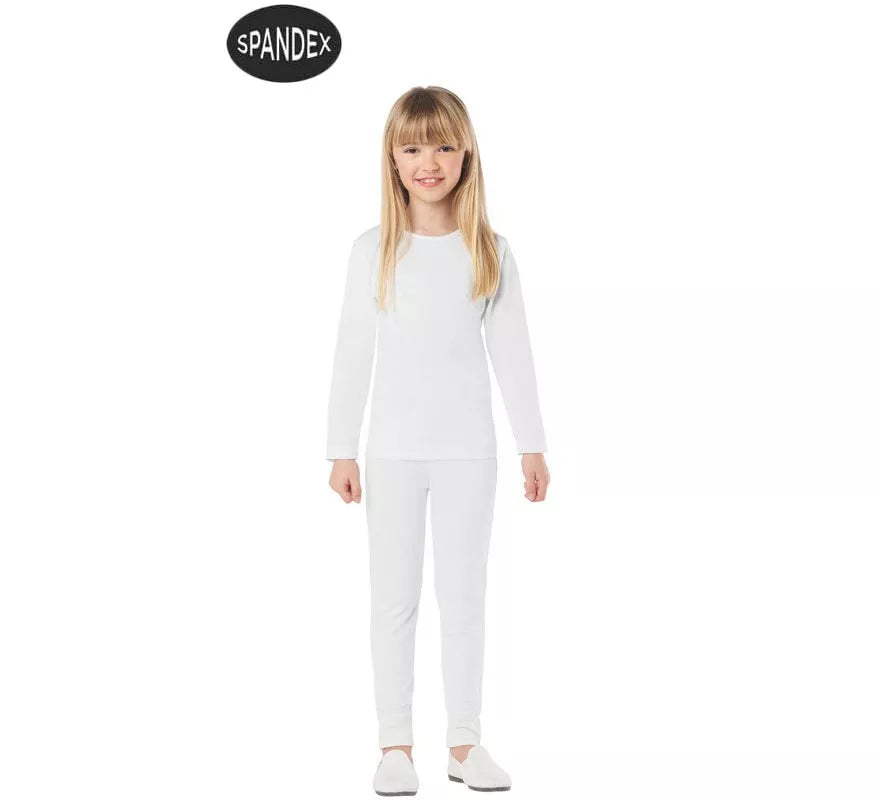 Translation missing: de.Conjunto Maillot Spandex en 2 piezas color Blanco para niños
