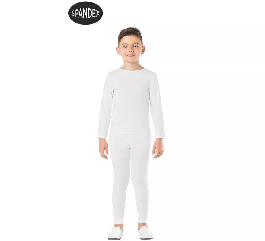 Translation missing: de.Conjunto Maillot Spandex en 2 piezas color Blanco para niños