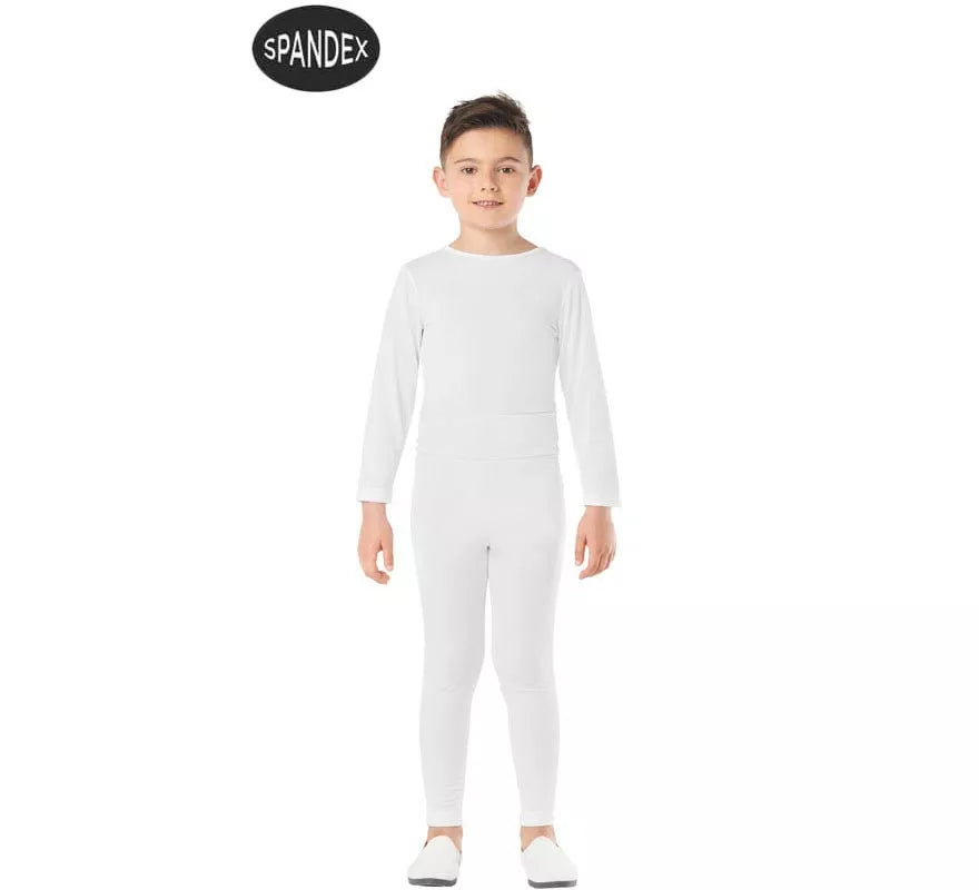 Translation missing: de.Conjunto Maillot Spandex en 2 piezas color Blanco para niños