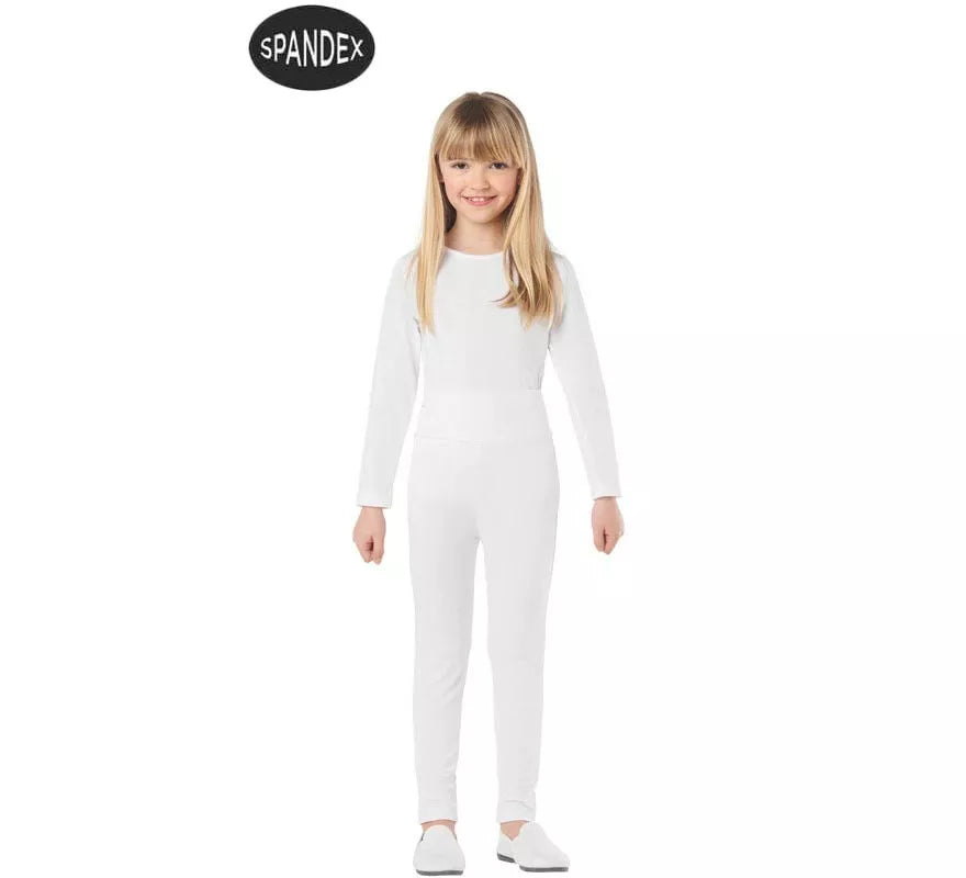 Translation missing: de.Conjunto Maillot Spandex en 2 piezas color Blanco para niños