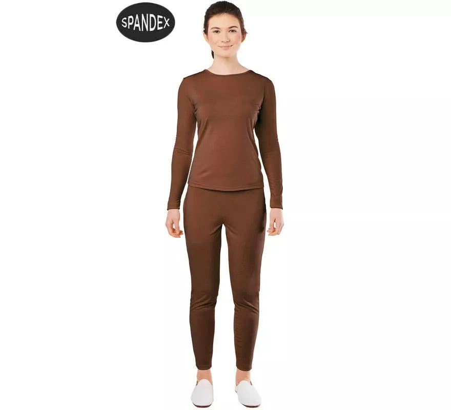 Translation missing: de.Conjunto Maillot Spandex en 2 piezas color Marron para mujer