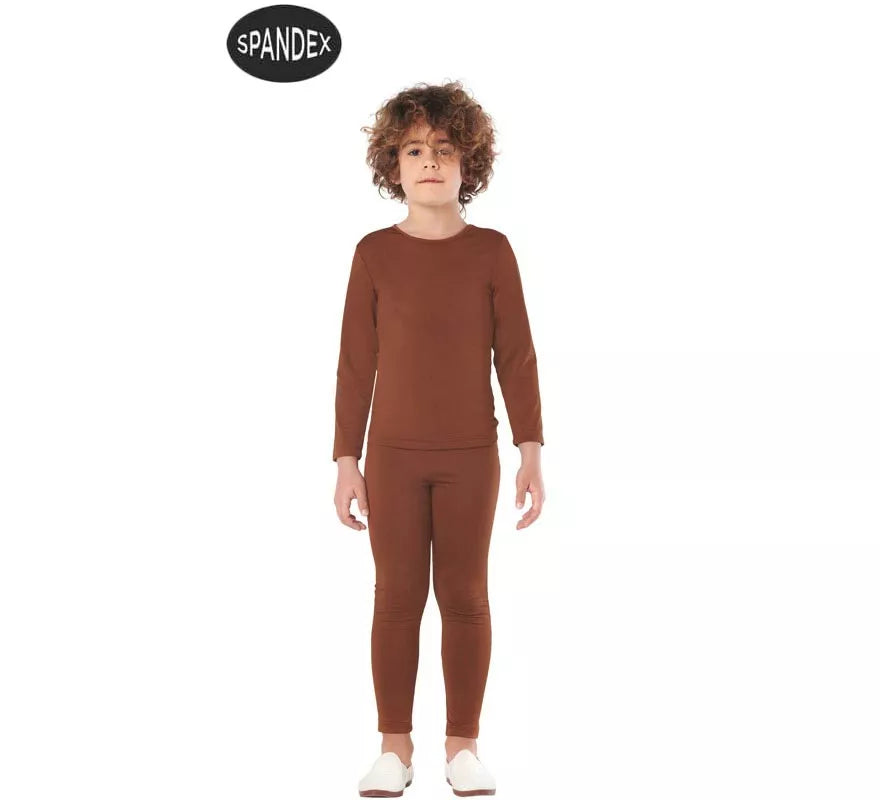 Translation missing: de.Conjunto Maillot Spandex en 2 piezas color Marron para niños