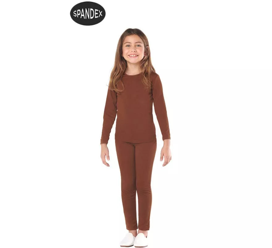 Translation missing: de.Conjunto Maillot Spandex en 2 piezas color Marron para niños
